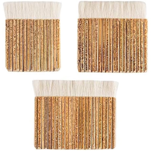 Hake Brush Sheep Hair Paint Brushes Watercolor Brushes Bamboo Handle Brush Haik Brush for Kiln Wash, Watercolor, Cleaning, Ceramic, Pottery Painting Drawing Drafting 4.1/5.2/6.3 Inch