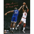 thumbnail image 1 of Hakeem Olajuwon Houston Rockets Autographed 11" x 14" Spotlight Shot Over Shaquille O'Neal Photograph with "95 Finals MVP Inscription - Fanatics Authentic Certified, 1 of 1