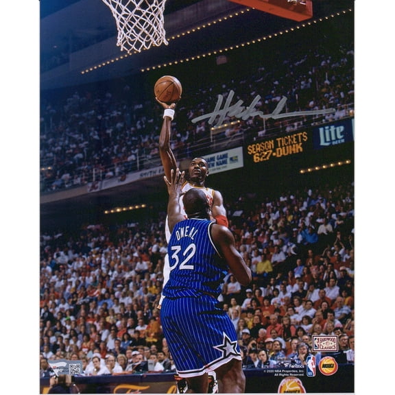 Hakeem Olajuwon Houston Rockets Autographed 8" x 10" Shooting Over Shaquille O'Neal Photograph - Fanatics Authentic Certified