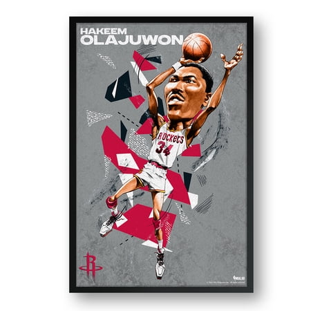 Hakeem Olajuwon Houston Rockets Framed 14" x 20" Player Caricature Art