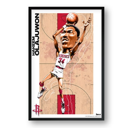 Hakeem Olajuwon Houston Rockets Framed 14" x 20" Player Caricature Art