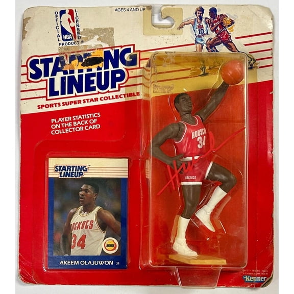 Hakeem Olajuwon Signed Autographed Rockets Starting Lineup Beckett 1W186622