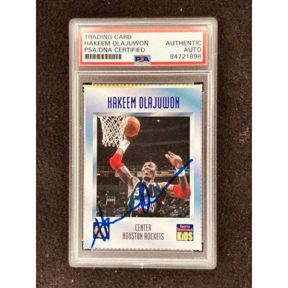 Hakeem Olajuwon autographed Houston Rockets 1997 Sports Illustrated for Kids card PSA/DNA