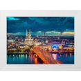 thumbnail image 1 of Haker, Matthias 32x24 White Modern Wood Framed Museum Art Print Titled - Cologne Blue Hour, 1 of 4