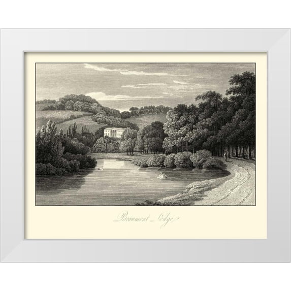Hakewill, James 24x19 White Modern Wood Framed Museum Art Print Titled - View of Beaumont Lodge
