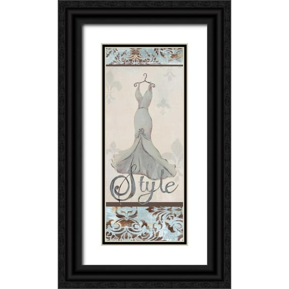 Hakimipour-Ritter 10x18 Black Ornate Wood Framed with Double Matting Museum Art Print Titled - Style