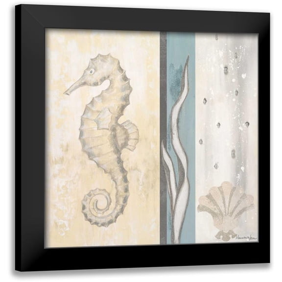Hakimipour-Ritter 12x12 Black Modern Framed Museum Art Print Titled - Calming Sea II