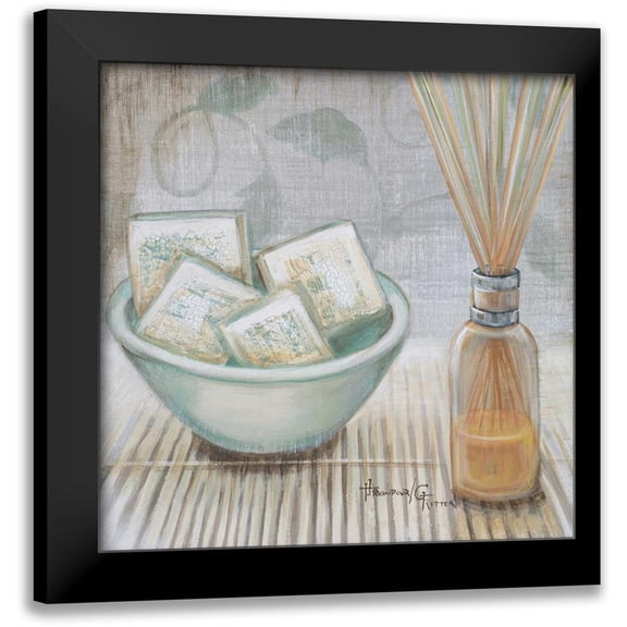 Hakimipour-Ritter 12x12 Black Modern Framed Museum Art Print Titled - Zen Bath II