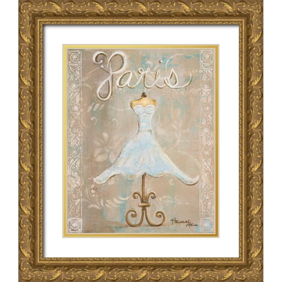 Hakimipour-Ritter 12x14 Gold Ornate Wood Framed with Double Matting Museum Art Print Titled - Window Shopping I