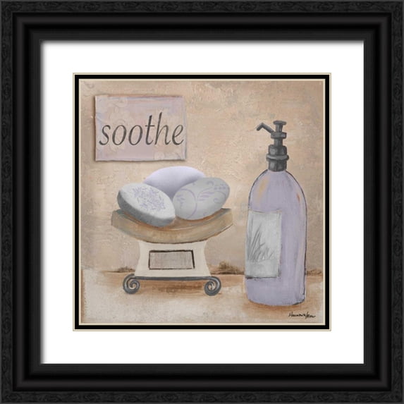 Hakimipour-Ritter 15x15 Black Ornate Wood Framed with Double Matting Museum Art Print Titled - Lavender Bath II