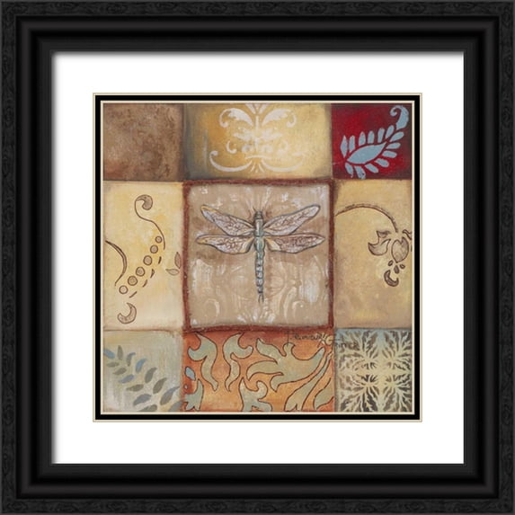 Hakimipour-Ritter 15x15 Black Ornate Wood Framed with Double Matting Museum Art Print Titled - Pond Life II