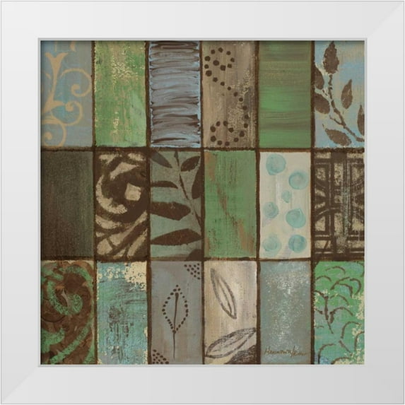 Hakimipour-Ritter 15x15 White Modern Wood Framed Museum Art Print Titled - Parade of Patterns II