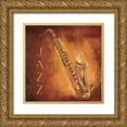thumbnail image 1 of Hakimipour-Ritter 26x26 Gold Ornate Wood Framed with Double Matting Museum Art Print Titled - Jazz, 1 of 4