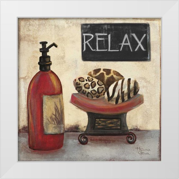 Hakimipour-Ritter 26x26 White Modern Wood Framed Museum Art Print Titled - Red Jungle Spa II