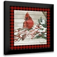 thumbnail image 1 of Hakimipour, Tiffany 12x12 Black Modern Framed Museum Art Print Titled - Winter Red Bird III, 1 of 5