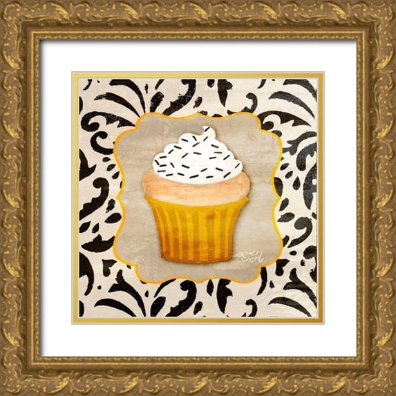 Hakimipour, Tiffany 12x12 Gold Ornate Wood Framed with Double Matting Museum Art Print Titled - Piece of Cake I