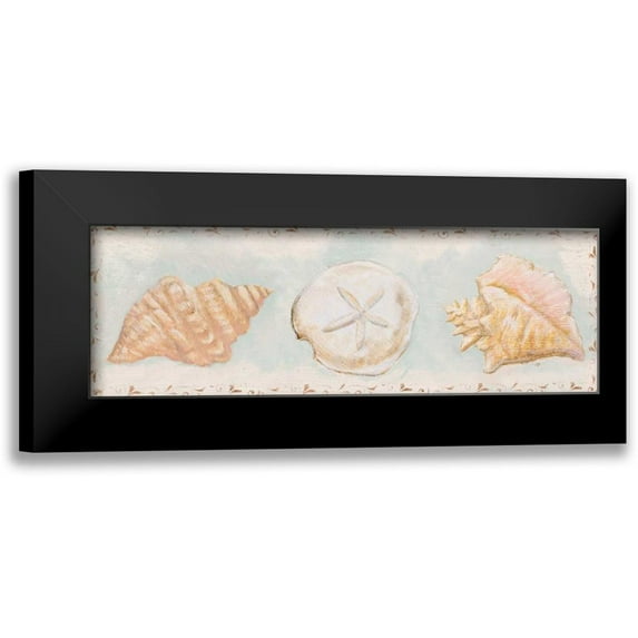 Hakimipour, Tiffany 14x7 Black Modern Framed Museum Art Print Titled - Sandy Shells II