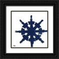 thumbnail image 1 of Hakimipour, Tiffany 15x15 Black Ornate Wood Framed with Double Matting Museum Art Print Titled - Coastal Navy on White IV, 1 of 4