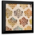 thumbnail image 1 of Hakimipour, Tiffany 20x20 Black Modern Framed Museum Art Print Titled - Colorful Damask Square II, 1 of 5
