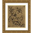 thumbnail image 1 of Hakimipour, Tiffany 20x24 Gold Ornate Wood Framed with Double Matting Museum Art Print Titled - Leaf Scroll II, 1 of 4