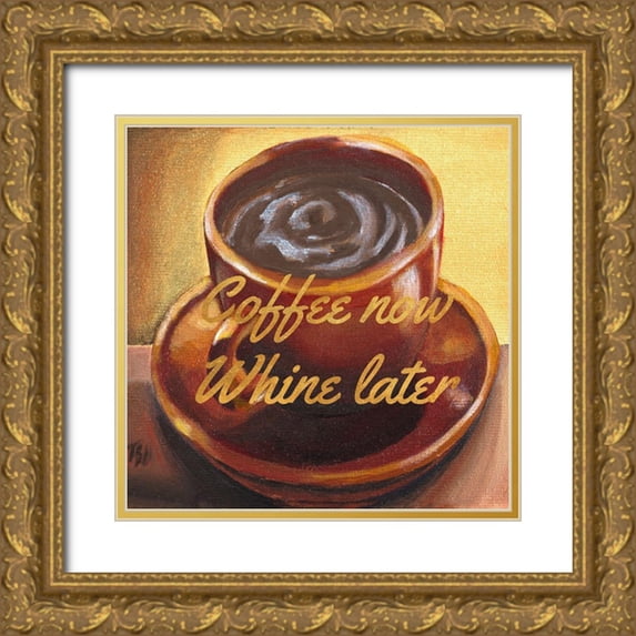 Hakimipour, Tiffany 26x26 Gold Ornate Wood Framed with Double Matting Museum Art Print Titled - Awaken Aroma II