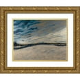 thumbnail image 1 of Hakimipour, Tiffany 32x25 Gold Ornate Wood Framed with Double Matting Museum Art Print Titled - Winters Edge, 1 of 4