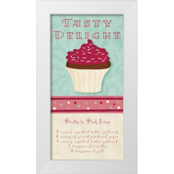Hakimipour, Tiffany 9x14 White Modern Wood Framed Museum Art Print Titled - Tasty Delight