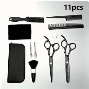 11-Piece Professional Hair Cutting Scissors Kit, Hairdressing Shears Set with Thinning/Texturizing/Barber Shears, Stylist Comb, Cape, Clips for Salon & Home Use
