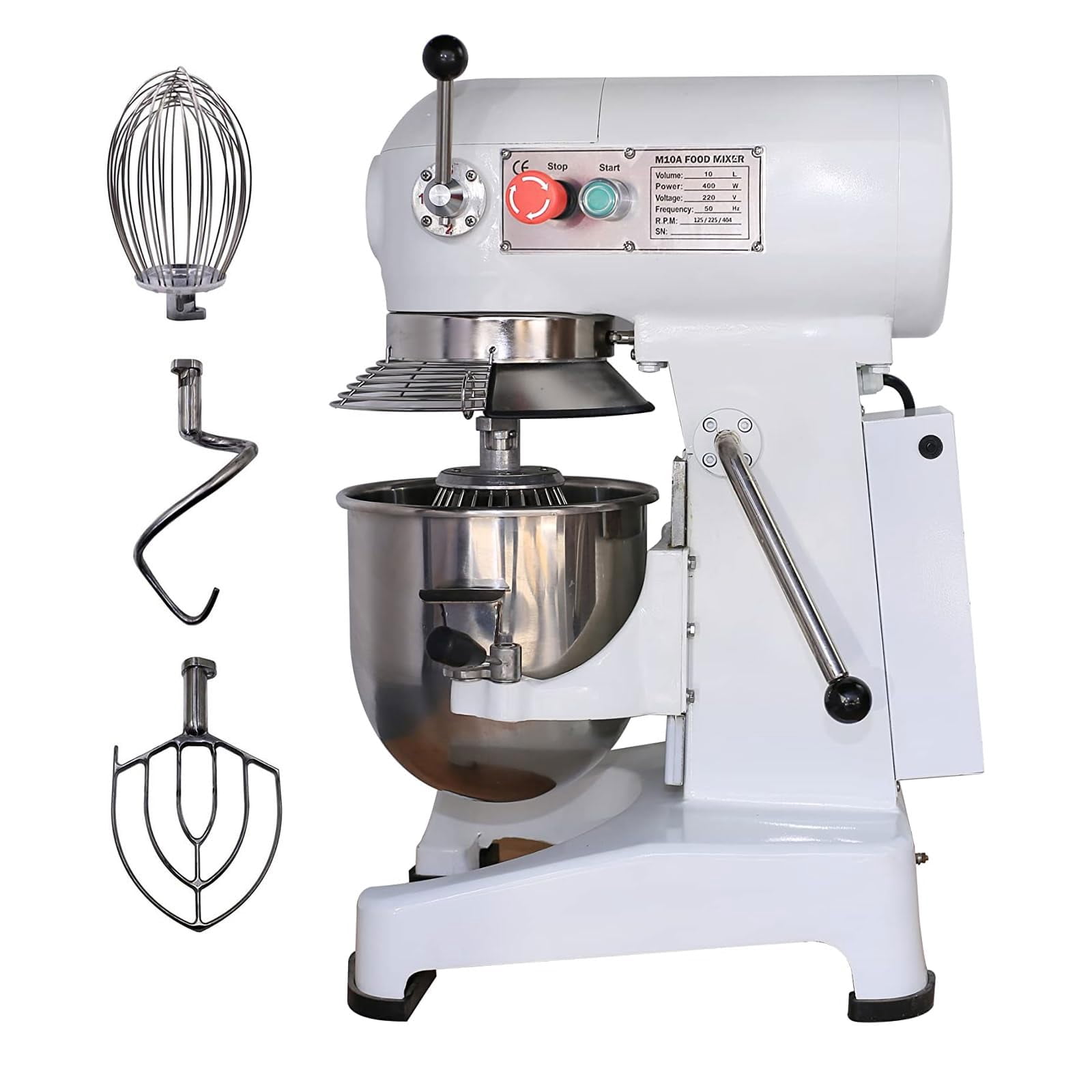 Hakka 10QT Commercial Stand Mixer, 500W Gear-Driven Food Mixer