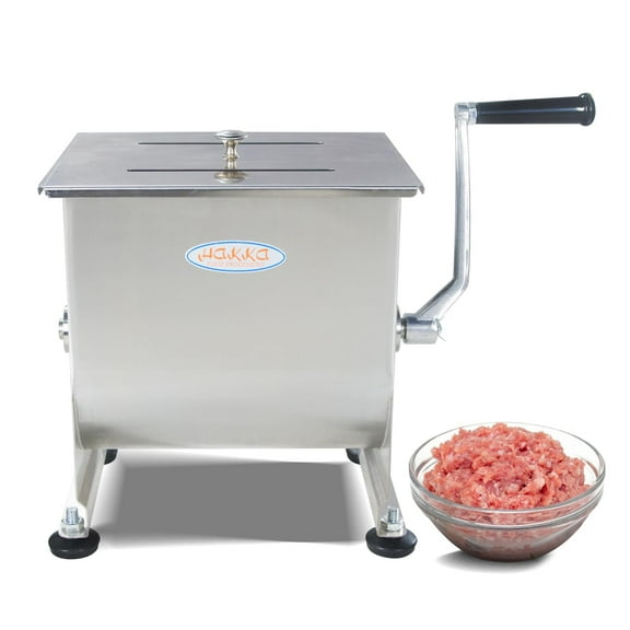 Hakka 15lb/7.5L Manual Meat Mixer, Stainless Steel 10L Fixed Tank No Gear Box Meat Mixer for Sausage