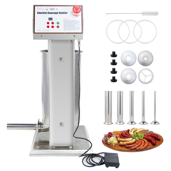 Hakka 25LB Electric Sausage Stuffer Stainless Steel and Vertical Commercial Sausage Maker