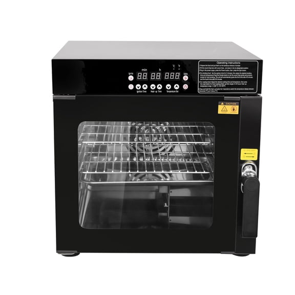 Hakka 3-in-1 Electric Smoker Oven, 1200W Countertop Wood Chip Smoker BBQ Grill and Dehydrator, 2 Racks, Stainless Steel with Glass Door