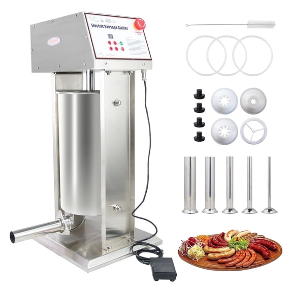 Hakka 15L/30LB Electric Sausage Stuffer Stainless Steel and Vertical Commercial Sausage Maker