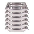thumbnail image 1 of Hakka 6-Pack 1/2 Size Steam Table Hotel Pans 2.5 Inch Deep Stainless Steel, 1 of 8