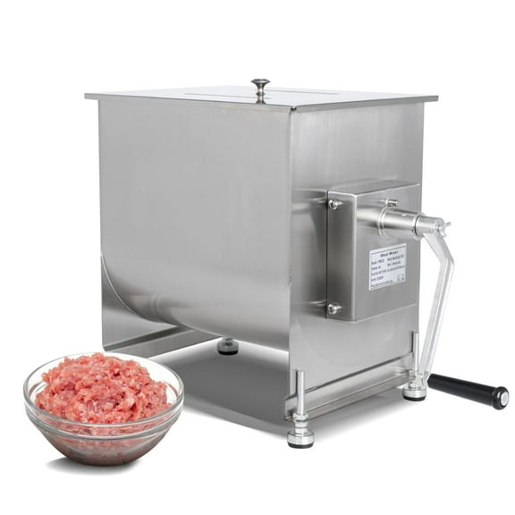 Hakka 45lb/22.5L Manual Meat Mixer, Stainless Steel 30L Fixed Tank Meat Mixer for Sausage