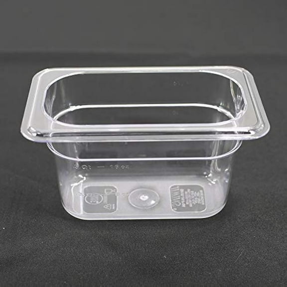 Hakka Brothers 1/9 Size Polycarbonate Food Pan, Commercial Food Storage Containersfor Restaurant, Hotel, Buffet,Party - Pack of 6