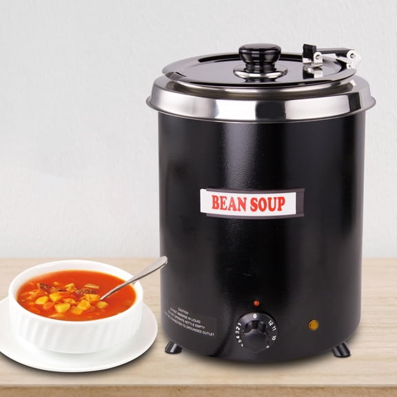 Hakka Brothers 6Qt Soup Warmer Commercial Soup Kettle Warmer with Hinged Lid and Detachable Stainless Steel Pot for Restaurant/Hotel/Family- 300W