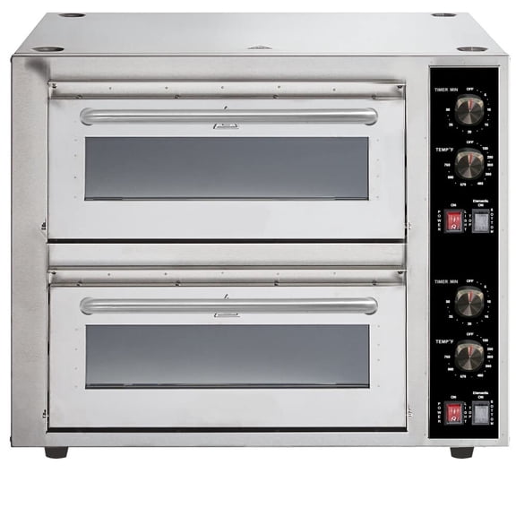 Hakka Brothers Double Deck Countertop Pizza/Bakery Oven with Two Independent Chambers