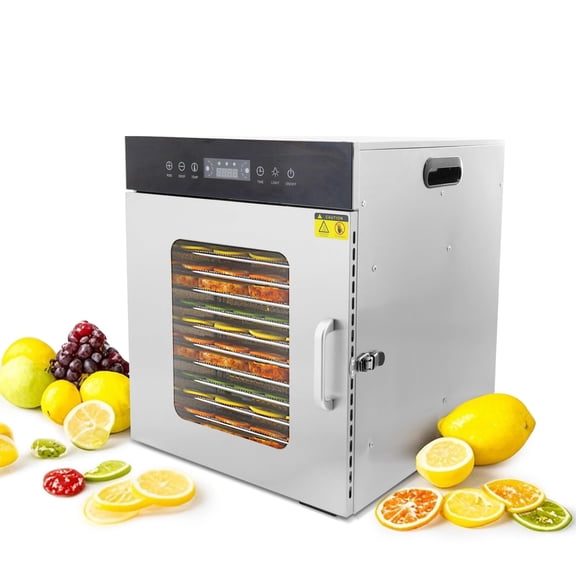 Hakka Food Dehydrator Machine, 12 Trays Commercial Food Dryer with Touch Temp Control & 24H Timer Fruit Meat Vegetables Dehydrator