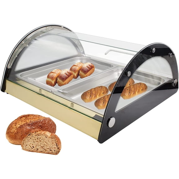 Hakka Commercial Countertop Bakery Display Case Gold 29x22x7 inch