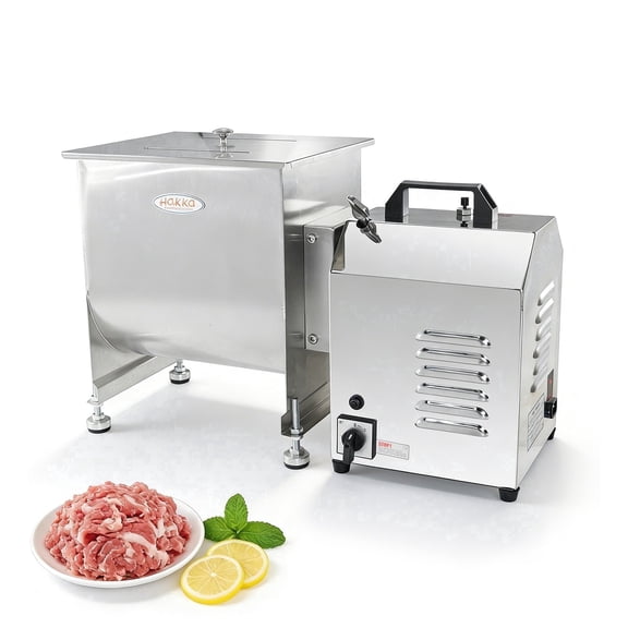Hakka 7.5L/15lb Fixed Tank Electric Meat Mixer, 300W Stainless Steel Commercial Meat Mixer