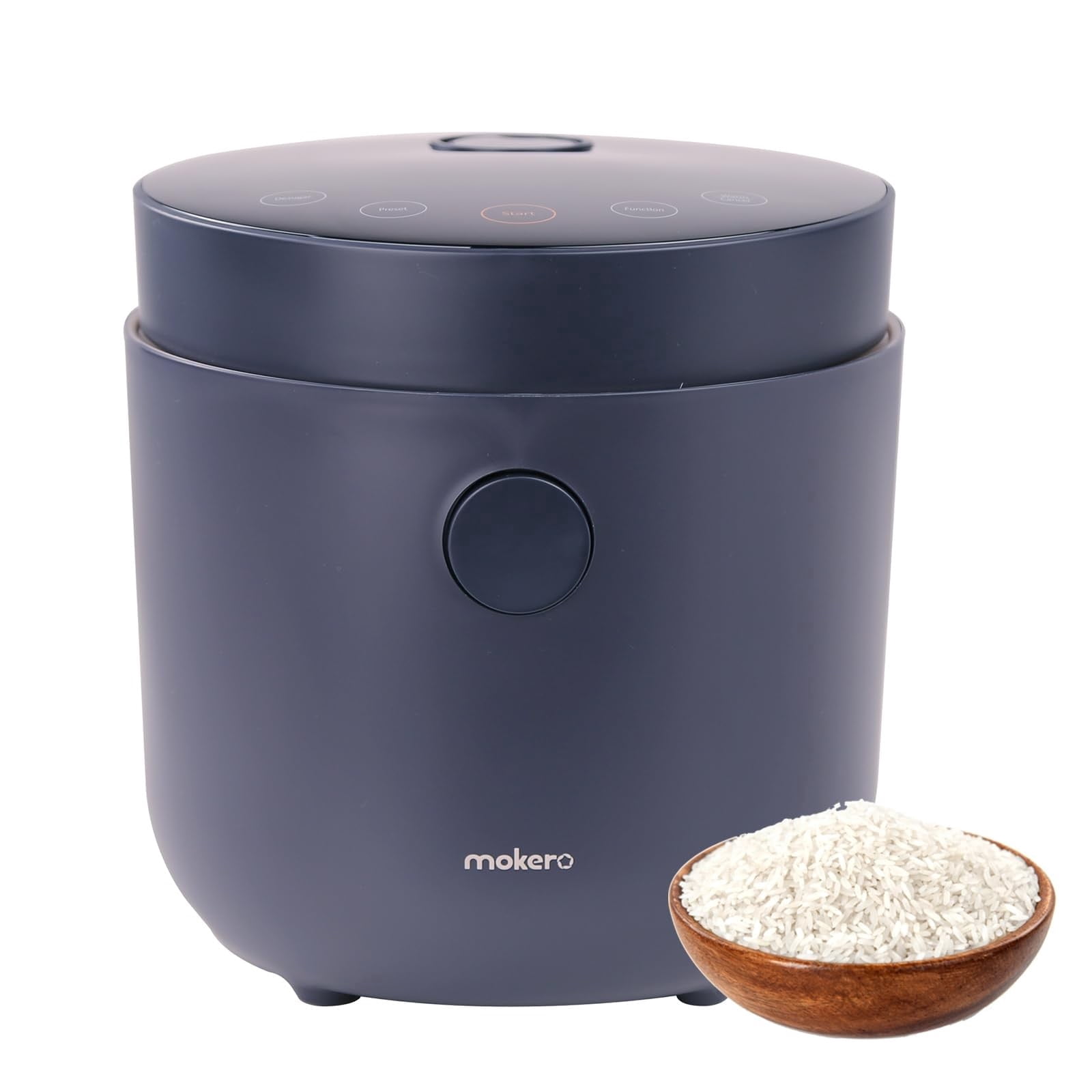 Hakka Low Carb Rice Cooker, 2L Mini Desugar Rice Cooker, 4 Cups Uncooked Rice, 7 Functions Smart Cooker with Stainless Steel Steamer, Non-Stick Inner Pot and 24H Delay Timer