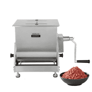 Hakka Manual Meat Mixer, 30lb 15L Capacity Stainless Steel Manual Meat Grinder Type Mixer with Tilt Tub