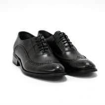 Hakki Men's Genova Leather Wingtip Oxford Shoes, Black,10.5-11 M US