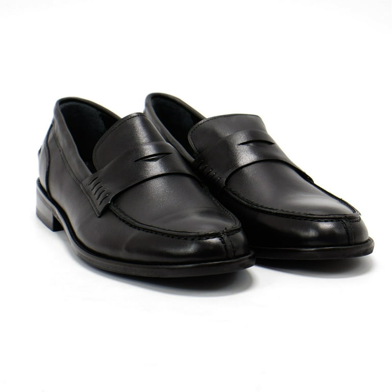 Black and white penny loafers mens best sale
