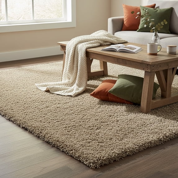 Hakki Supreme Super Soft Shaggy Area Rug – Plush High-Pile Fluffy Carpet for Living Room, Bedroom & Dorm, Non-Shedding, Durable Indoor Rug
