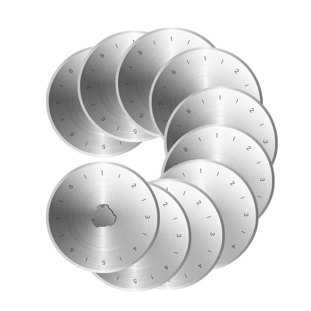Hakkin 45mm Rotary Blades, 10 pack Rotary Cutter Replacement Blade, Titanium Precision Quilting