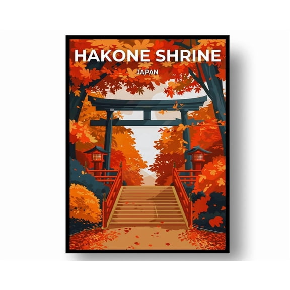 Hakone Shrine Travel Poster Japan Wall Art