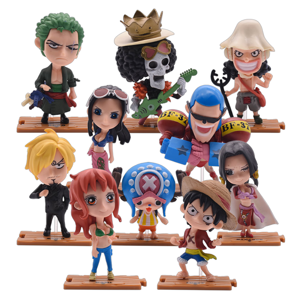 Hakop OP Anime Action Figures 10PCS Hancock Usopp Robin Sanji Nami