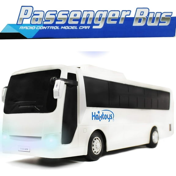 Haktoys RC Bus, High Speed Racing & Model Car Toy Series with Realistic Beaming Lights and Rubber Tires Safe and Durable Great Present for Kids, Boys & Girls